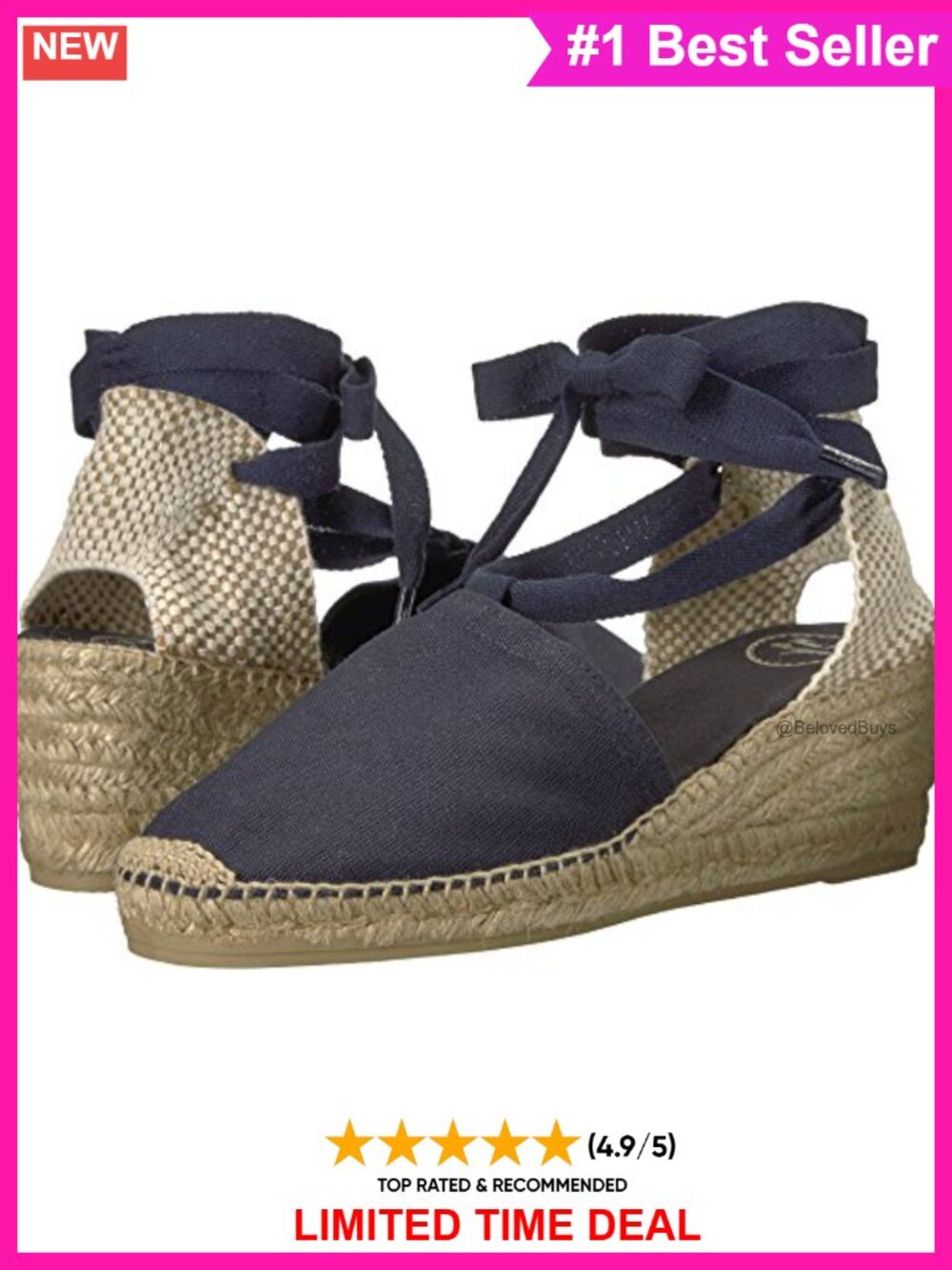 Toni Pons Valencia Canvas Espadrille Wedge Sneaker Lace-Up Tassel